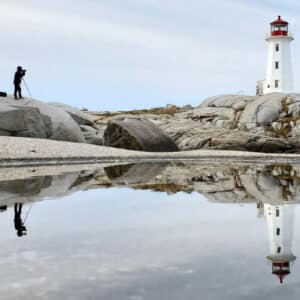 Reflections in the puddles at Peggy's Cove, NS - Images by Geordie Mott and Picture Perfect Tours