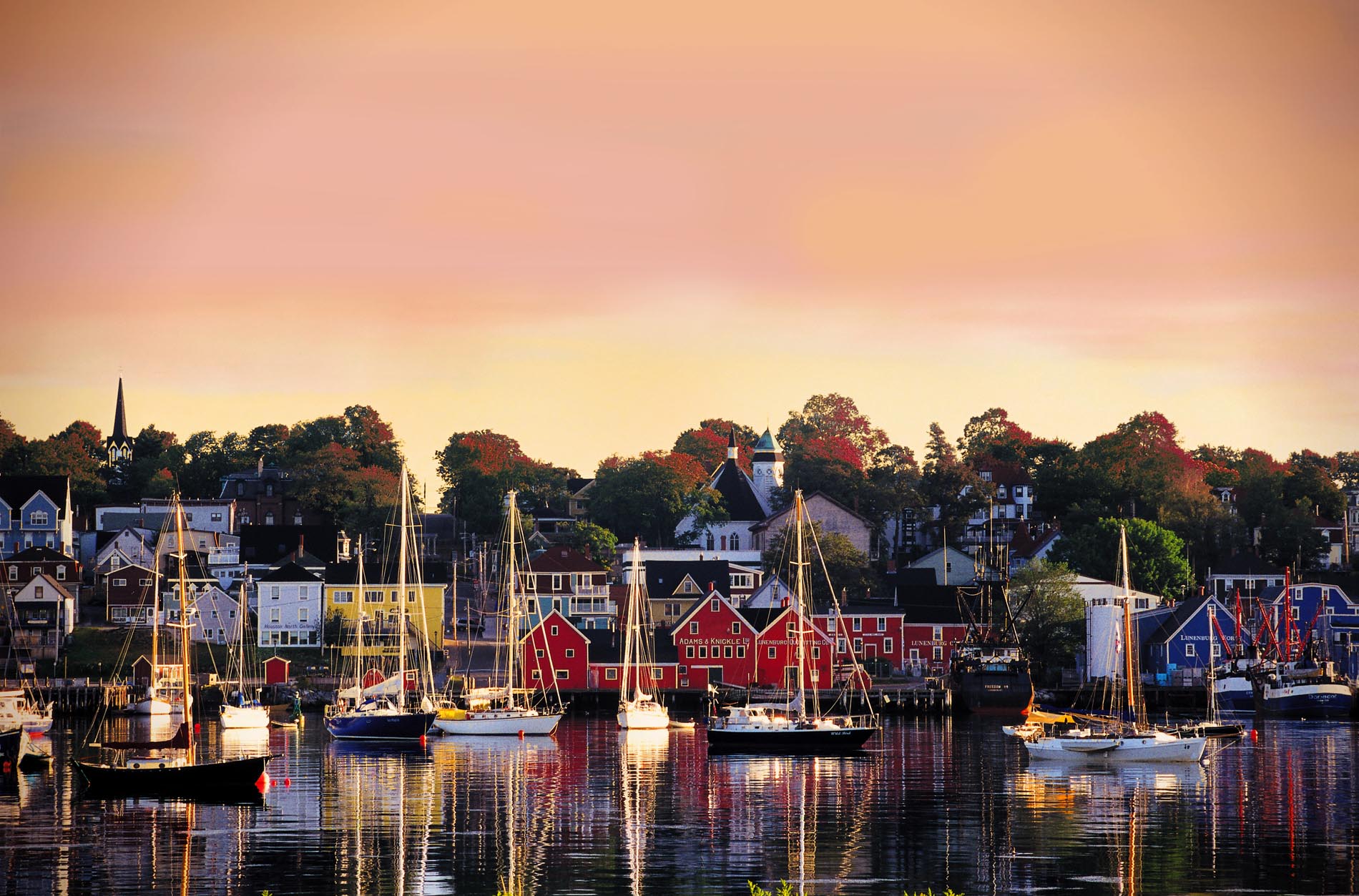 Colours abound at golden hour in Lunenburg, NS - image by Tourism NS